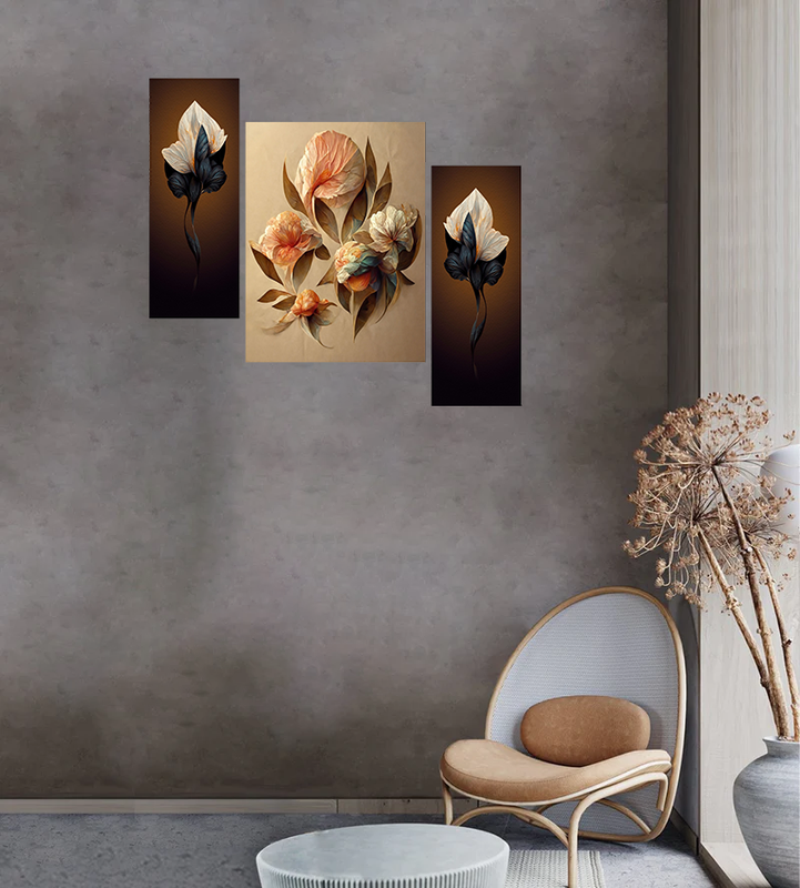 Tehzeeb Creations Set Of 3 Digital Wall Painting | Grocsy