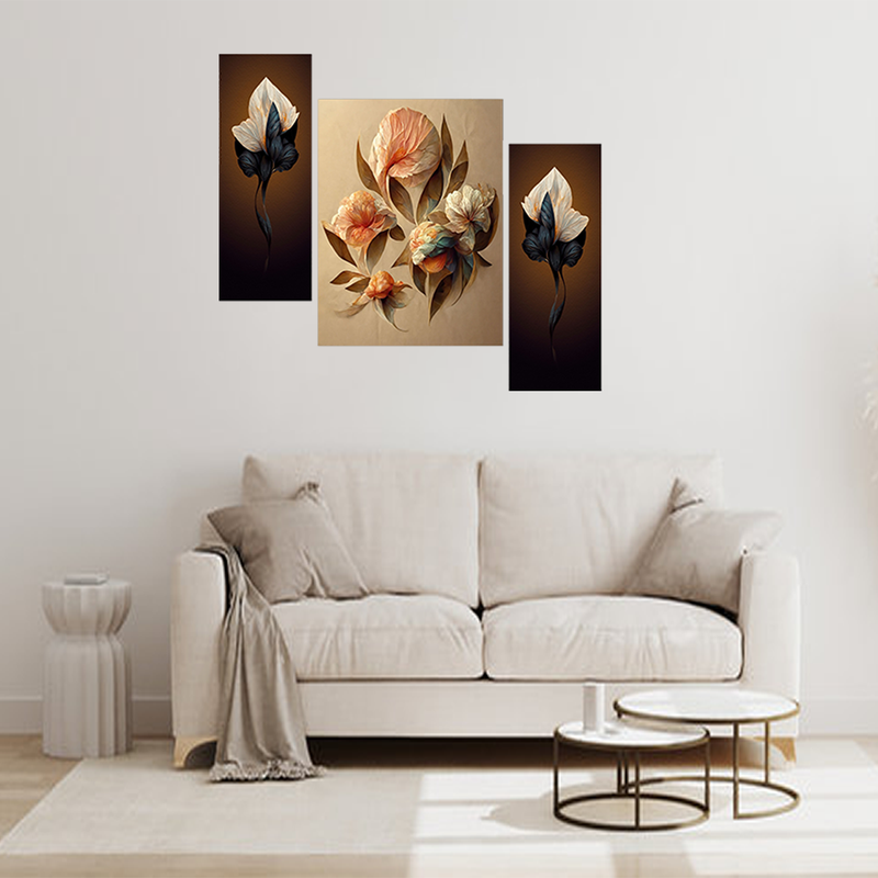 Tehzeeb Creations Set Of 3 Digital Wall Painting | Grocsy