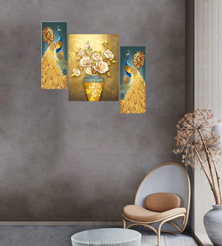 Tehzeeb Creations Set Of 3 Digital Wall Painting | Grocsy