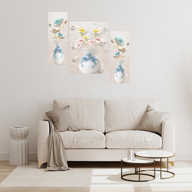 Tehzeeb Creations Set Of 3 Digital Wall Painting | Grocsy