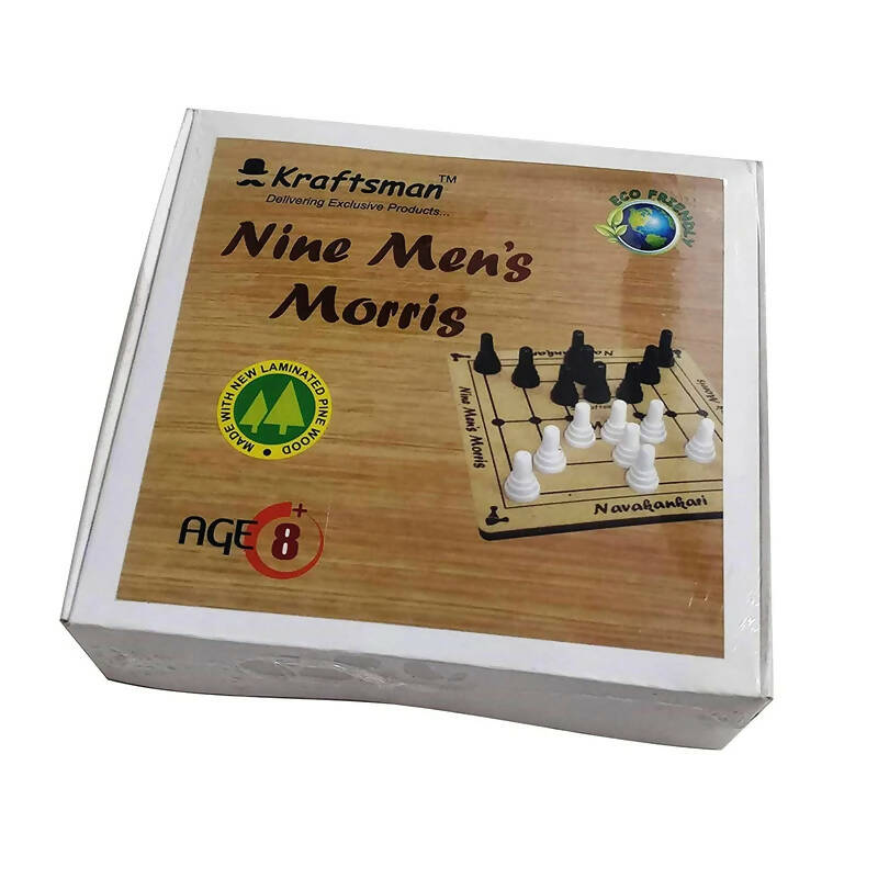 Kraftsman Nine Men's Morris | Navakankari | Daadi | Mills Travel Board Game | Grocsy