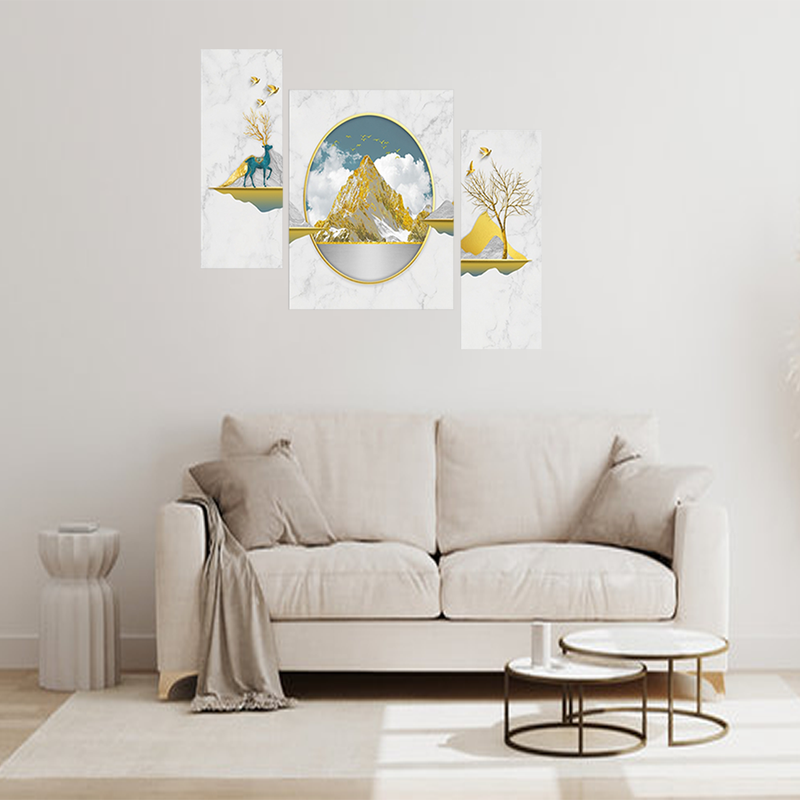 Tehzeeb Creations Set Of 3 Digital Wall Painting | Grocsy