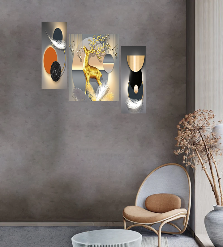 Tehzeeb Creations Set Of 3 Digital Wall Painting | Grocsy