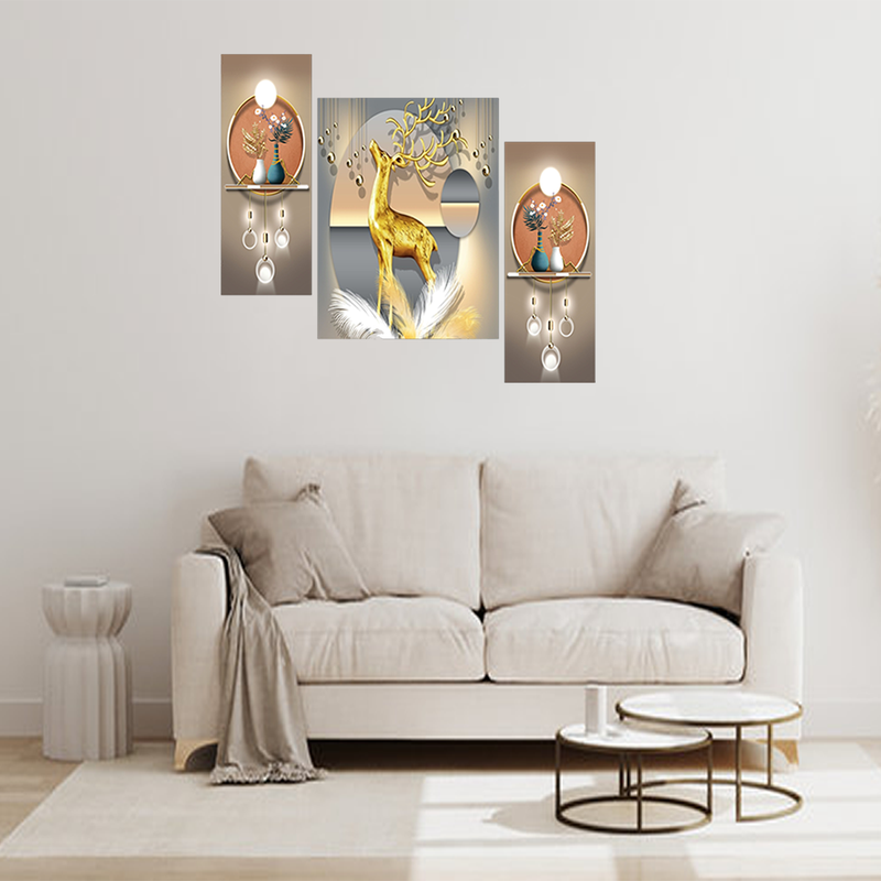 Tehzeeb Creations Set Of 3 Digital Wall Painting | Grocsy