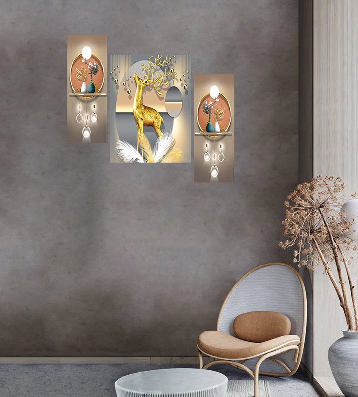 Tehzeeb Creations Set Of 3 Digital Wall Painting | Grocsy