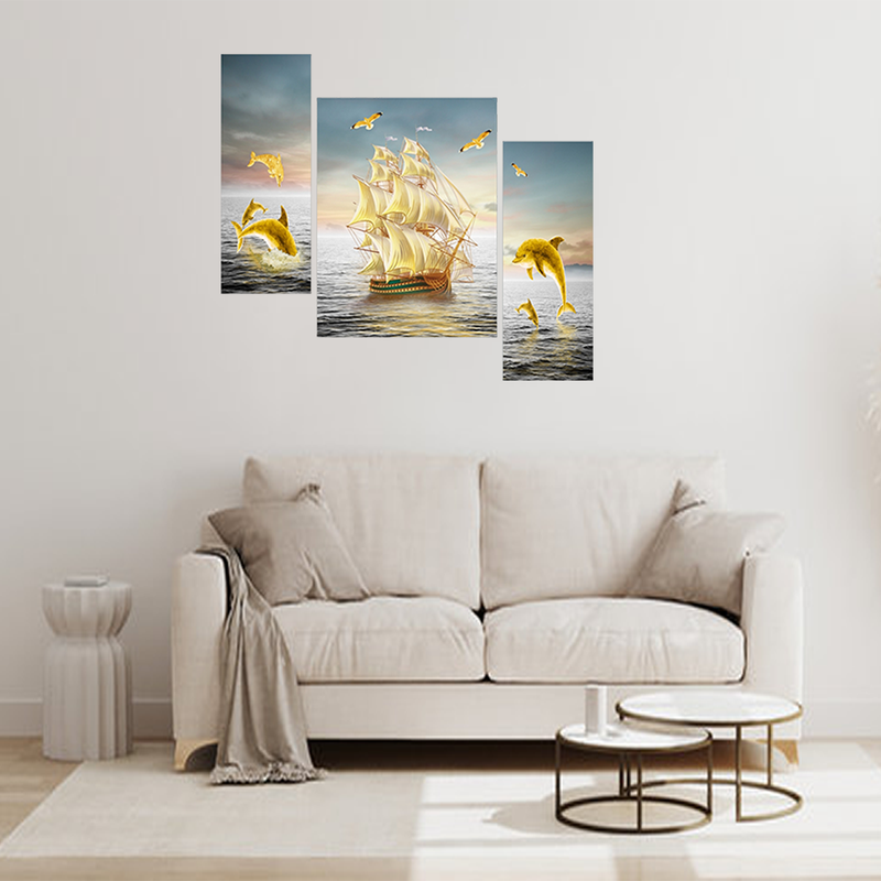 Tehzeeb Creations Set Of 3 Digital Wall Painting | Grocsy