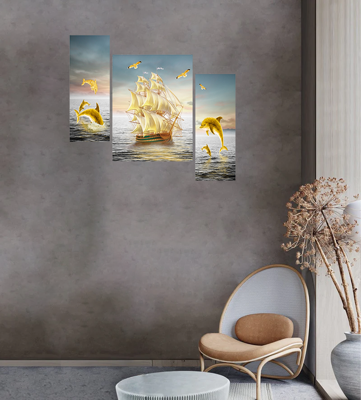 Tehzeeb Creations Set Of 3 Digital Wall Painting | Grocsy