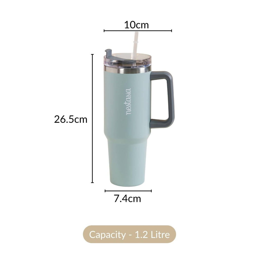 Nestasia Tumbler with Handle Straw & Lid - 1.2L (Green) | Grocsy