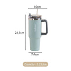 Nestasia Tumbler with Handle Straw & Lid - 1.2L (Green) | Grocsy