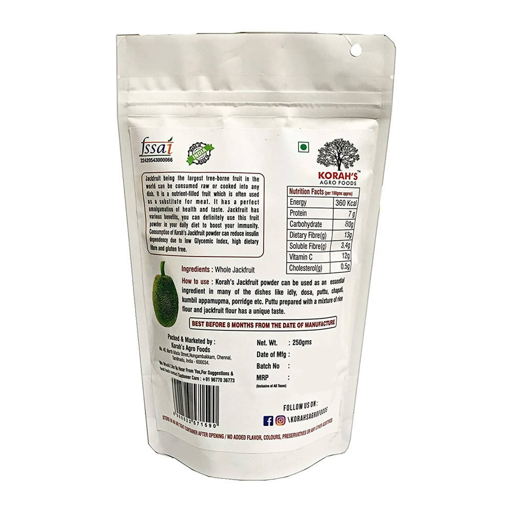 Korah's Green Jackfruit Powder | Gluten Free Raw Green Jack Fruit Flour | Kathal Powder Control Blood Sugar Levels, Healthy Diet Immunity Booster | Grocsy