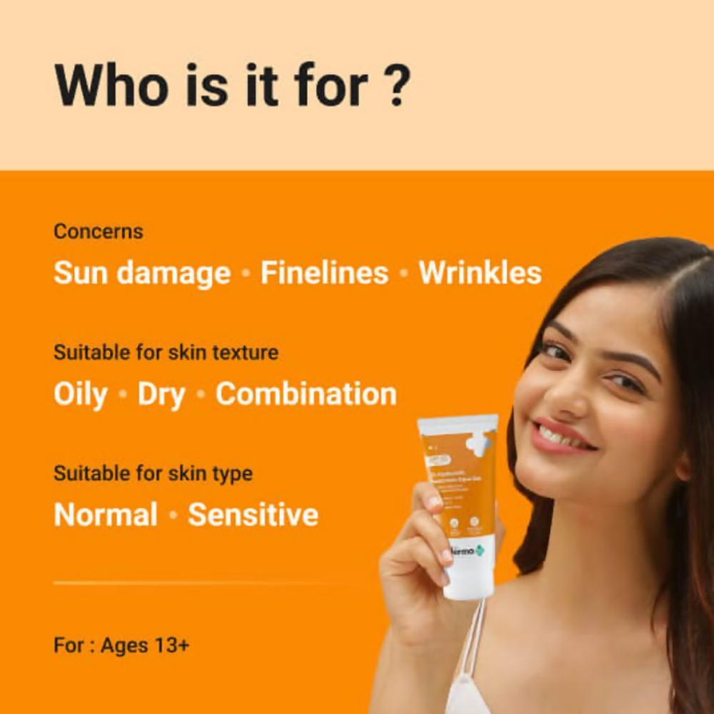 The Derma Co 1% Hyaluronic Sunscreen Aqua Gel with SPF 50 | Grocsy