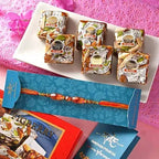 Ethnic Pearl N Mauli Rakhi With Figberry | Grocsy