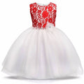 Asmaani Baby Girl White and Red  Maxi Full Length Frock (AS-DRESS-22051) | Grocsy