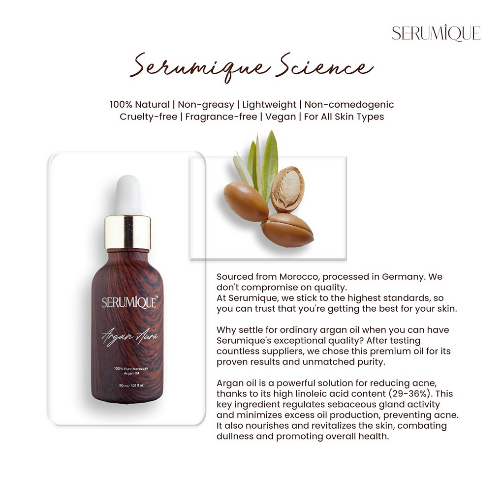 Serumique 100% Pure Moroccan Argan Face Oil | Grocsy