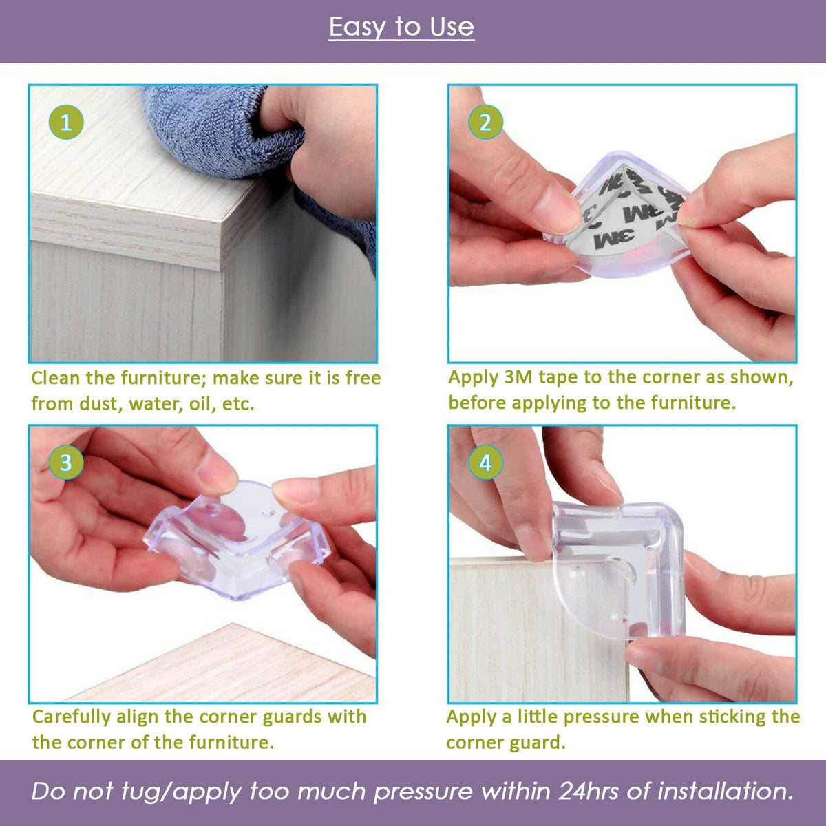 Safe-O-Kid Corner Guards/Cushions/Bumpers/Protector For Child Safety & Babyproofing, Smiley-Shaped, Transparent | Grocsy