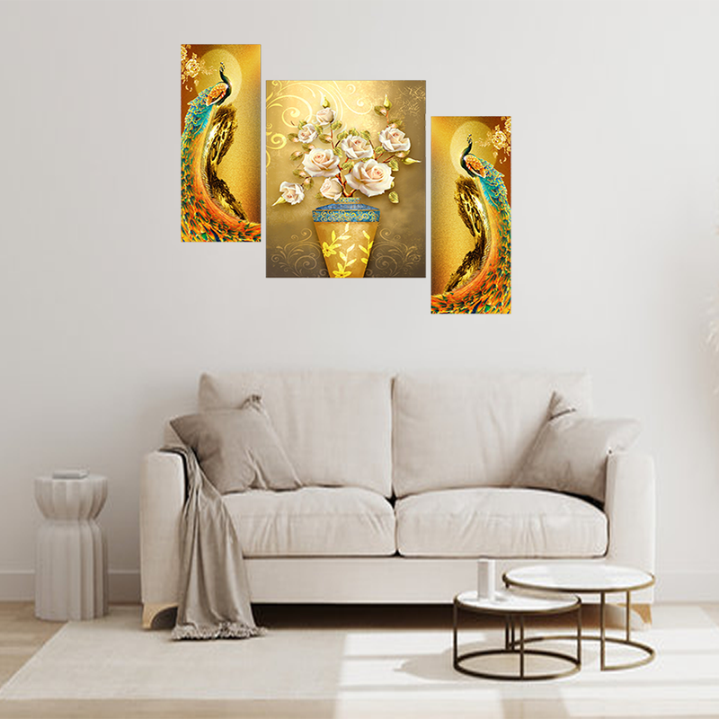 Tehzeeb Creations Set Of 3 Digital Wall Painting | Grocsy