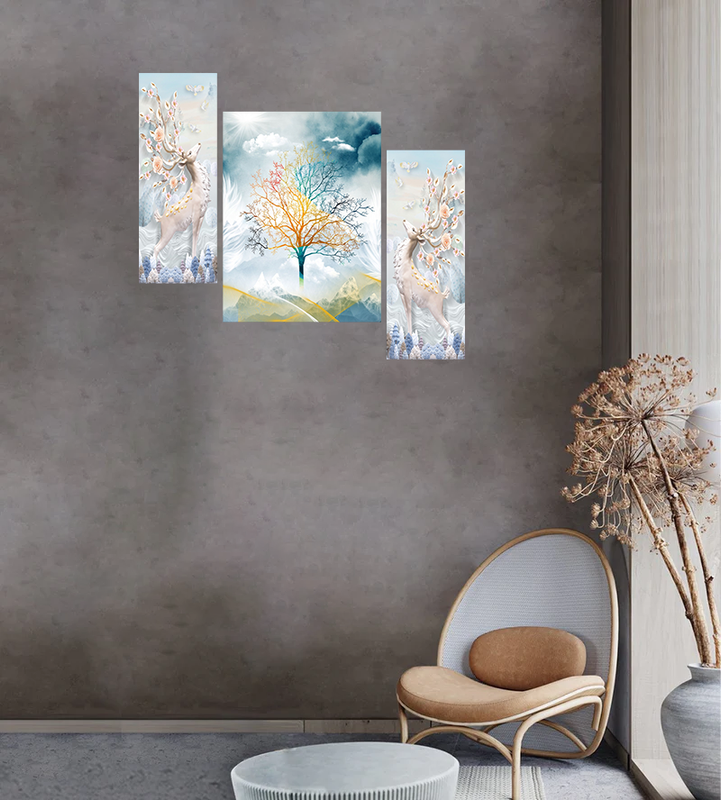 Tehzeeb Creations Set Of 3 Digital Wall Painting | Grocsy
