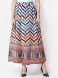 Myshka Muticolored Silk blend Printed Skirt | Grocsy