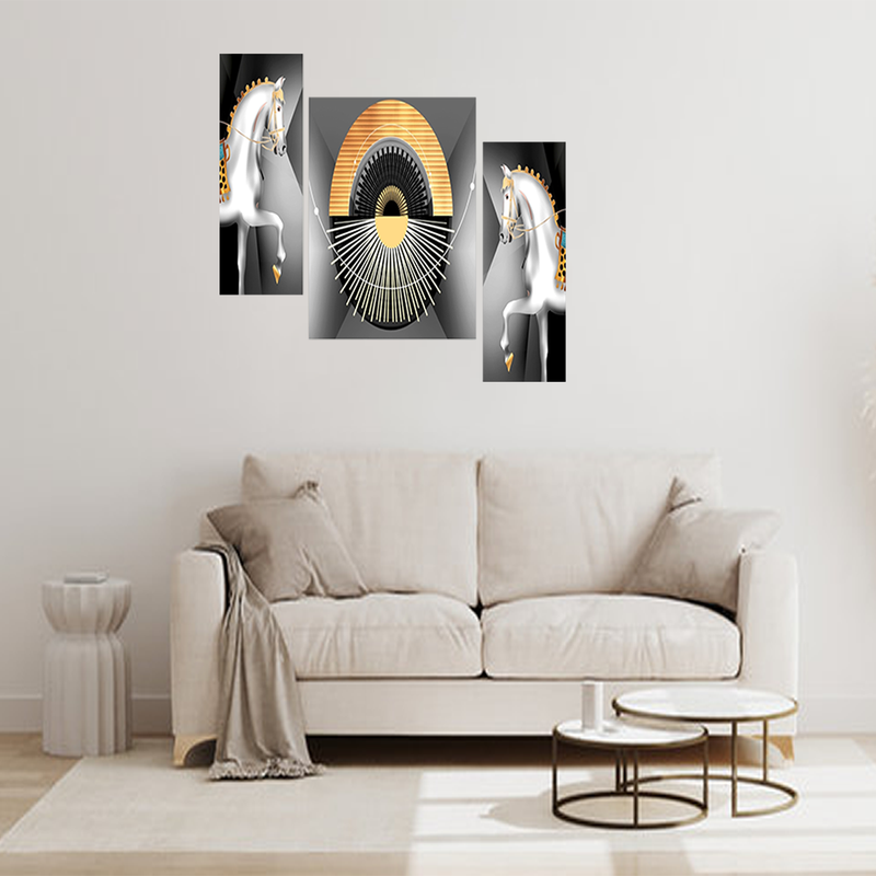 Tehzeeb Creations Set Of 3 Digital Wall Painting | Grocsy