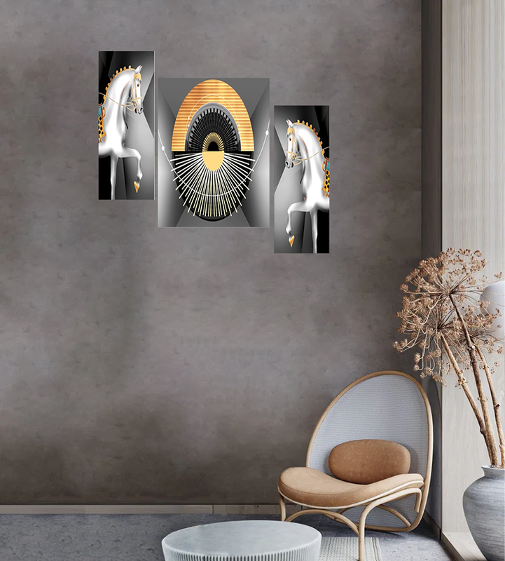 Tehzeeb Creations Set Of 3 Digital Wall Painting | Grocsy