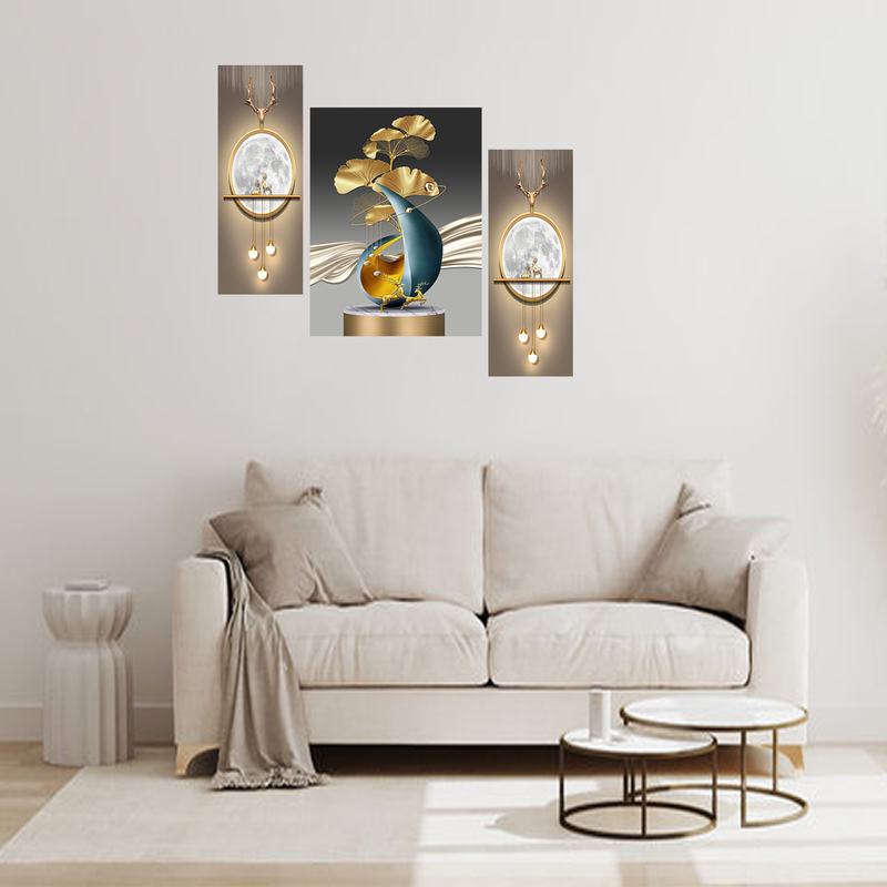 Tehzeeb Creations Set Of 3 Digital Wall Painting | Grocsy