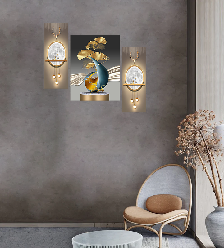 Tehzeeb Creations Set Of 3 Digital Wall Painting | Grocsy