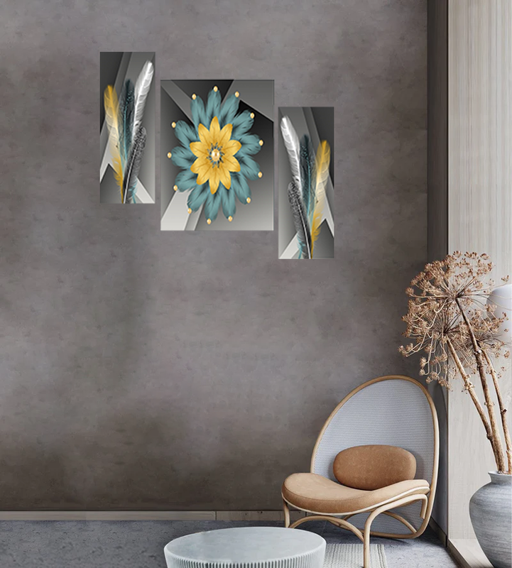 Tehzeeb Creations Set Of 3 Digital Wall Painting | Grocsy