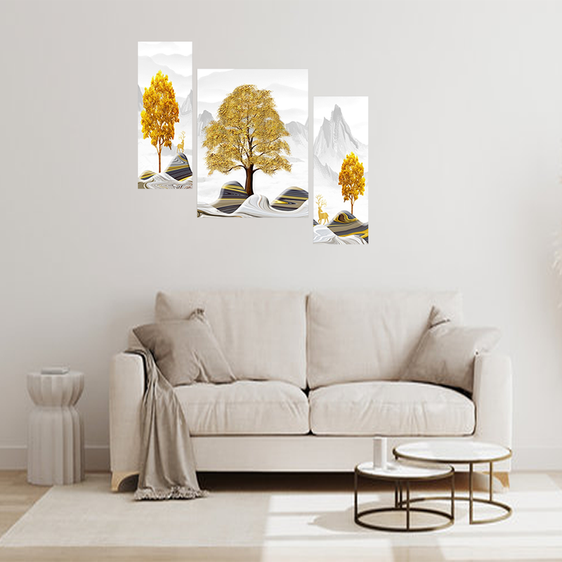 Tehzeeb Creations Set Of 3 Digital Wall Painting | Grocsy