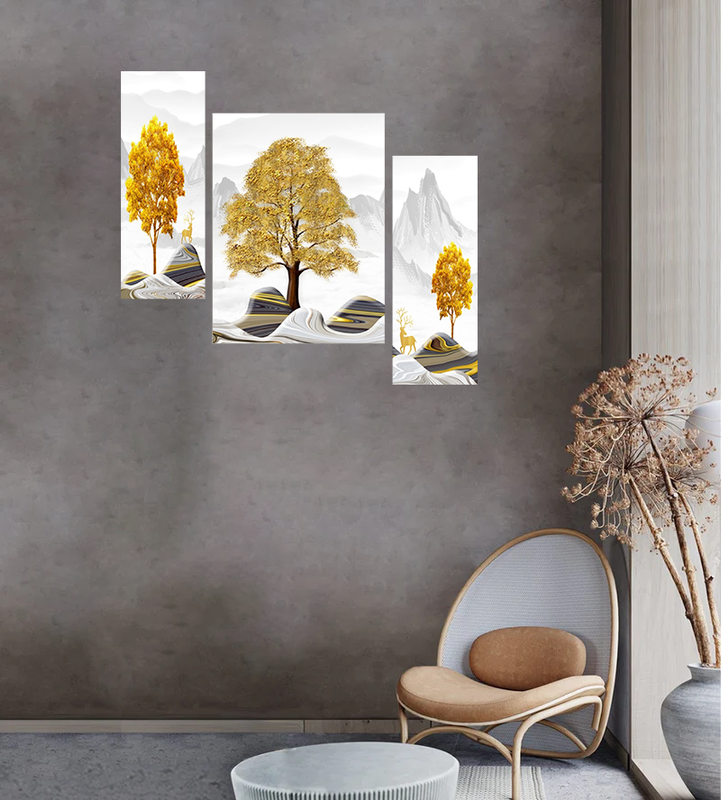Tehzeeb Creations Set Of 3 Digital Wall Painting | Grocsy