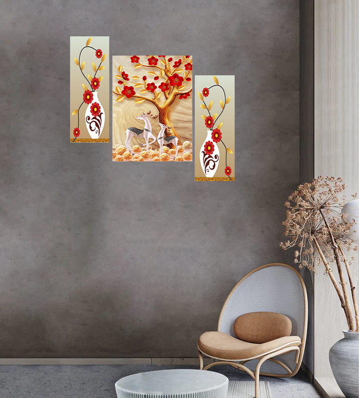 Tehzeeb Creations Set Of 3 Digital Wall Painting | Grocsy