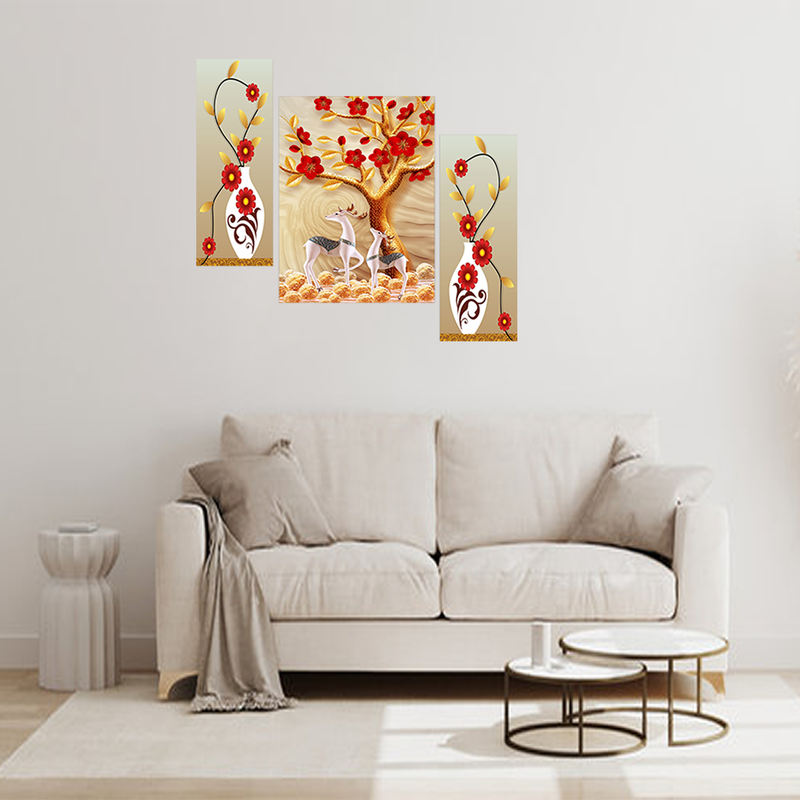 Tehzeeb Creations Set Of 3 Digital Wall Painting | Grocsy
