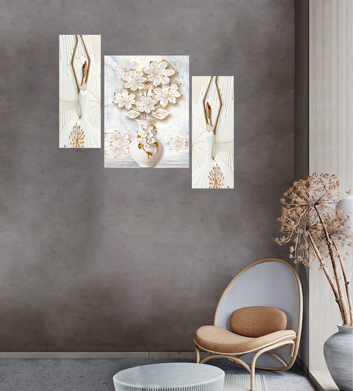 Tehzeeb Creations Set Of 3 Digital Wall Painting | Grocsy