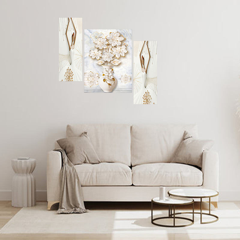 Tehzeeb Creations Set Of 3 Digital Wall Painting | Grocsy