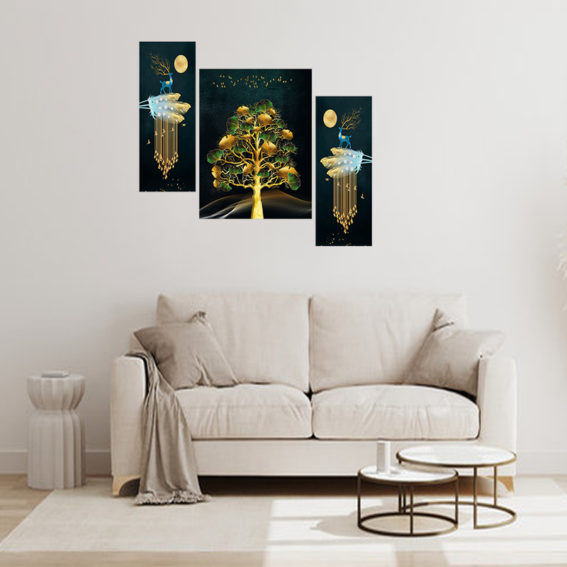 Tehzeeb Creations Set Of 3 Digital Wall Painting | Grocsy