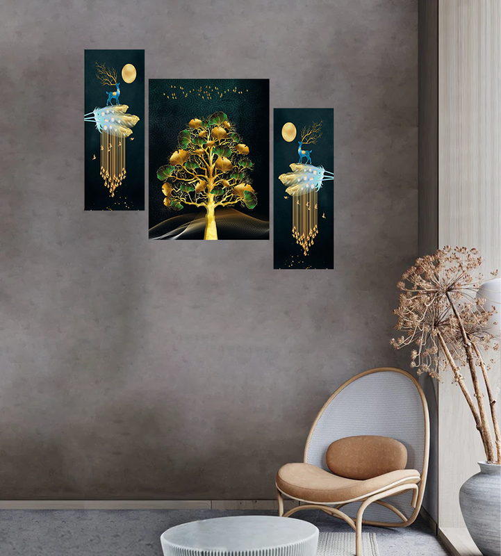 Tehzeeb Creations Set Of 3 Digital Wall Painting | Grocsy