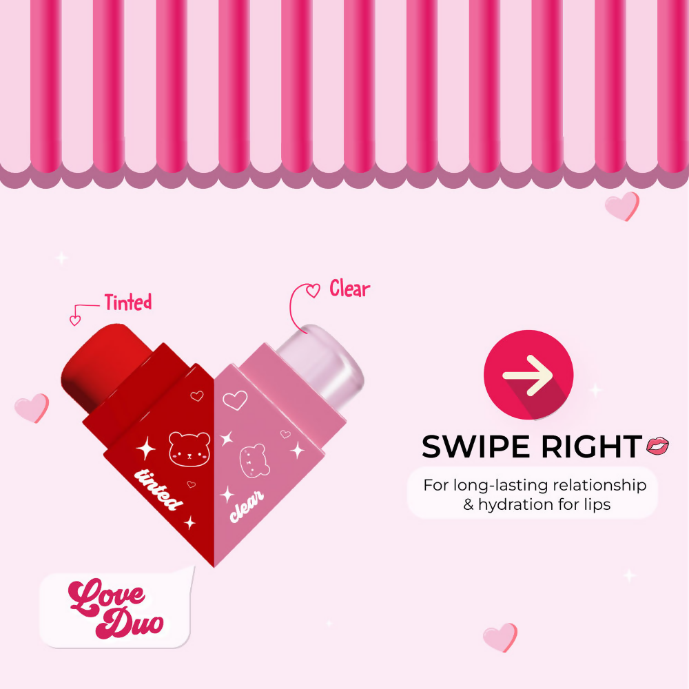 Blue Heaven Love Duo 2-In-1 Clear & Tinted Lip Balm - Bae (Clear+ Watermelon) | Grocsy