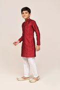 Joban Fashion Silk Maroon Kurta With Straight Fit Pant | Grocsy