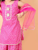 Joban Fashion Girl's Pink Color Sharara Set | Grocsy