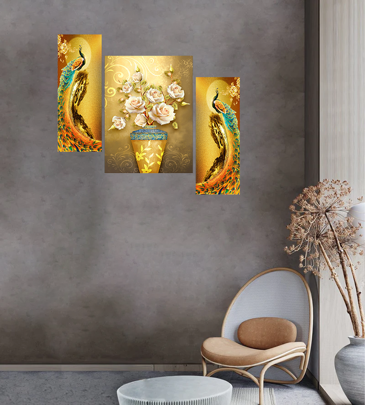 Tehzeeb Creations Set Of 3 Digital Wall Painting | Grocsy