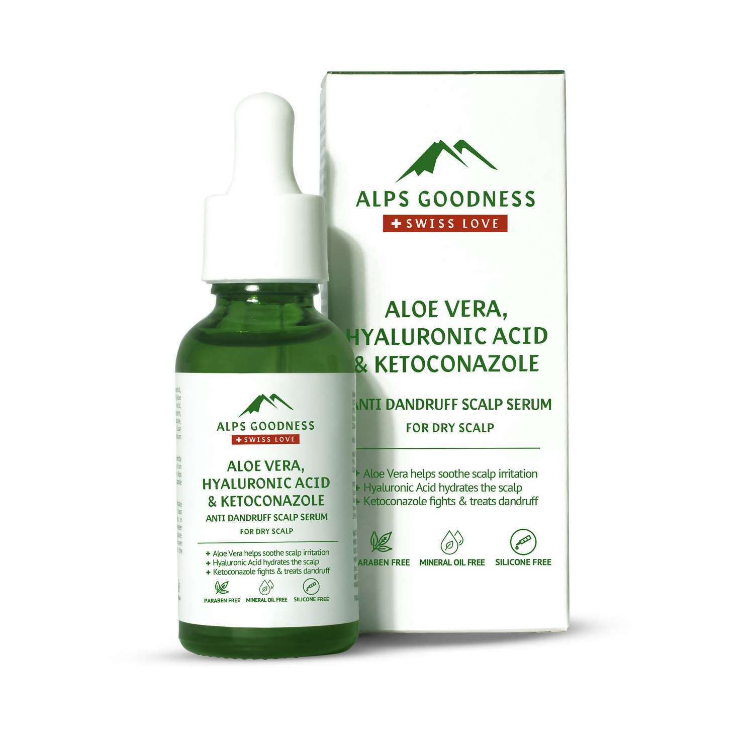 Alps Goodness Aloe Vera, Hyaluronic Acid & Ketoconazole Anti Dandruff Scalp Serum For Dry Scalp | Grocsy
