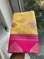 Teeya Creation New Trendy Wedding Wear Banarasi Silk Saree-Yellow | Grocsy
