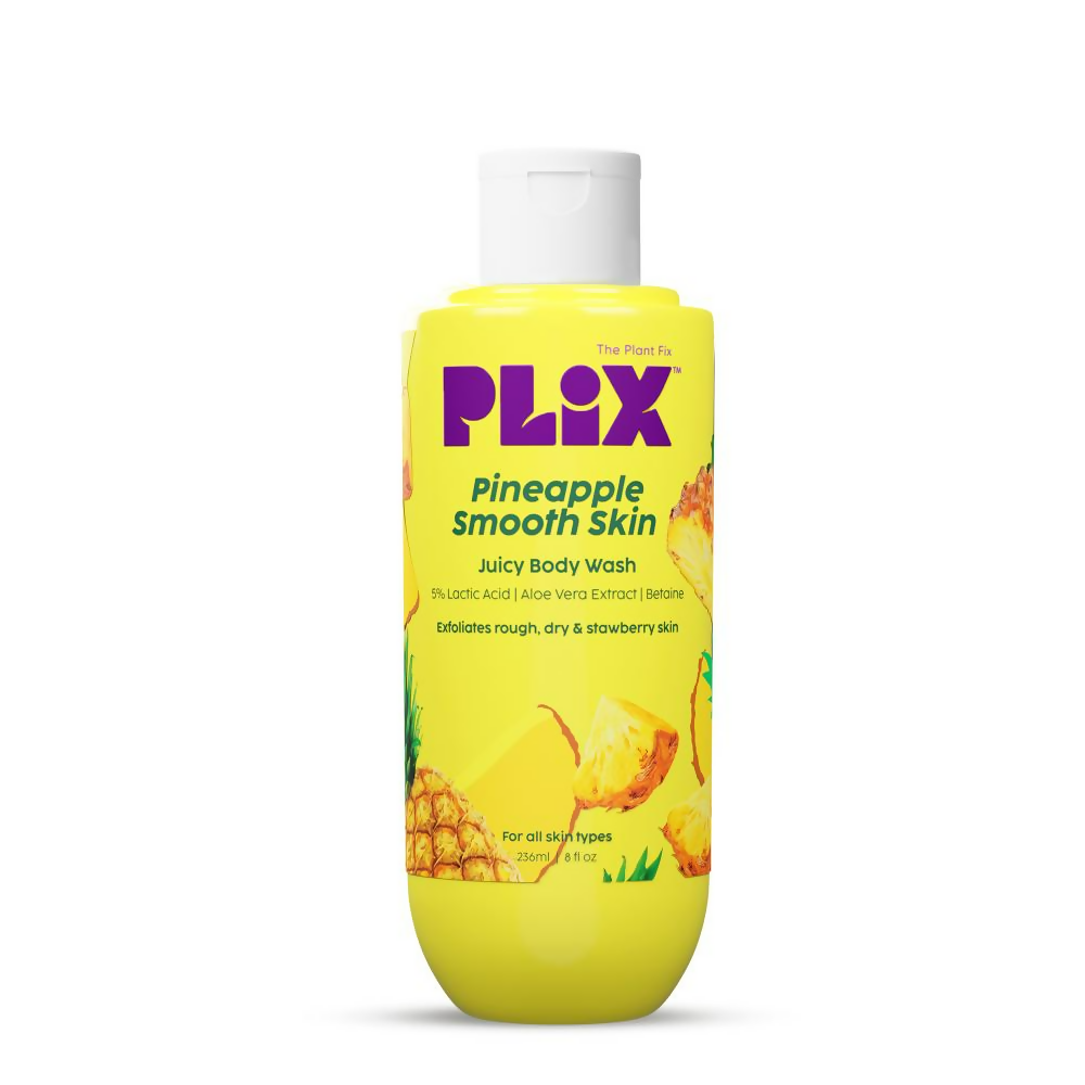 PLIX The Plant Fix Pineapple 5% Lactic Acid Body Wash Exfoliates Dry, Rough & Strawberry Skin | Grocsy