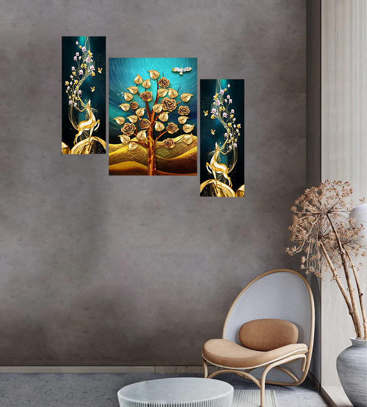 Tehzeeb Creations Set Of 3 Digital Wall Painting | Grocsy