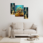 Tehzeeb Creations Set Of 3 Digital Wall Painting | Grocsy