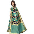 Vamika Banarasi Jaquard Rama Green Weaving Saree (Banarasi 25) | Grocsy