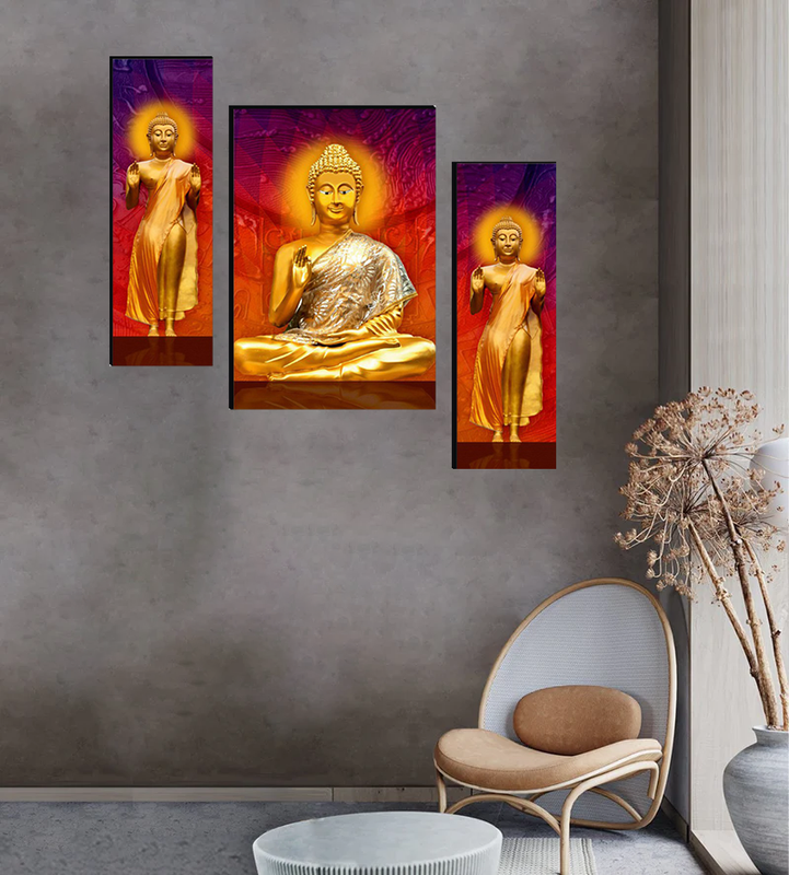Tehzeeb Creations Set Of 3 Digital Wall Painting | Grocsy