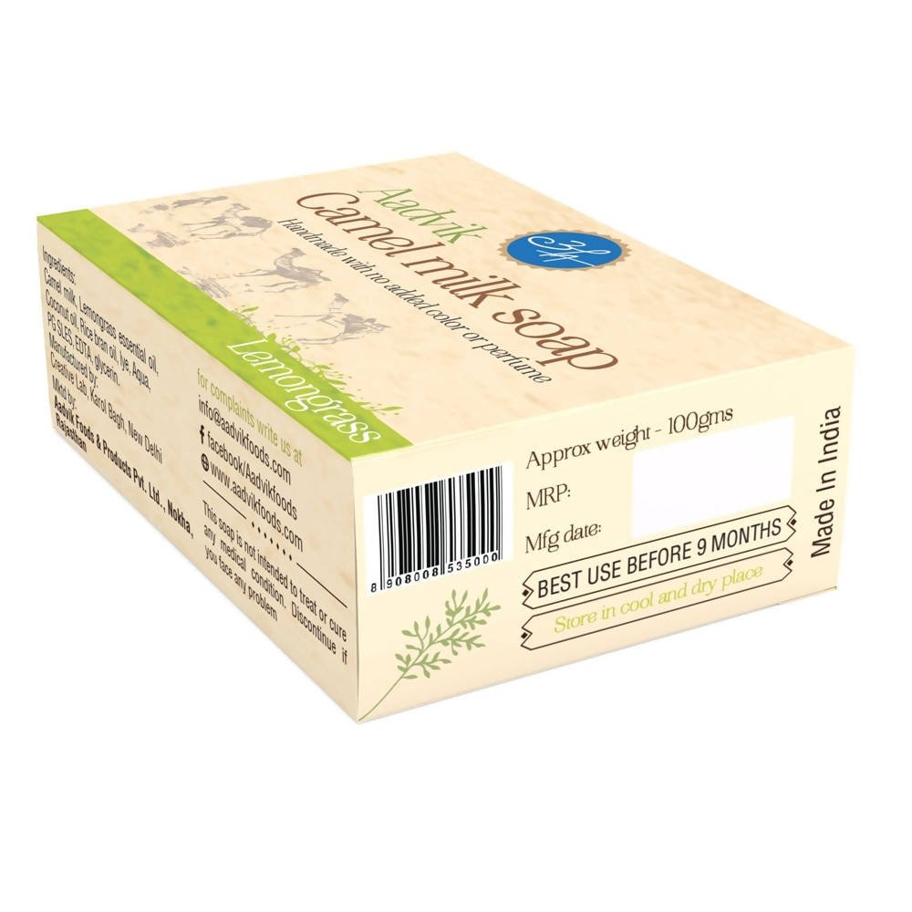 Aadvik Camel Milk Soap - Lemongrass Essential Oil | Grocsy