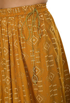 Mominos Fashion Moeza Cotton Mustard Color Printed Lehenga (Lancha) | Grocsy