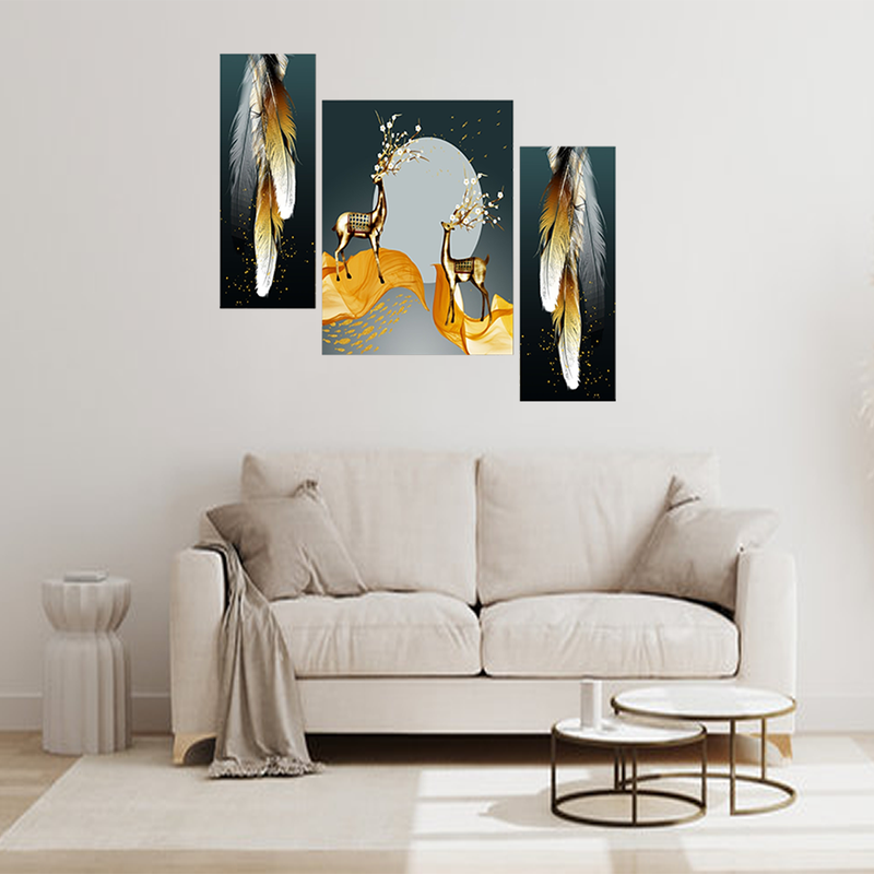 Tehzeeb Creations Set Of 3 Digital Wall Painting | Grocsy
