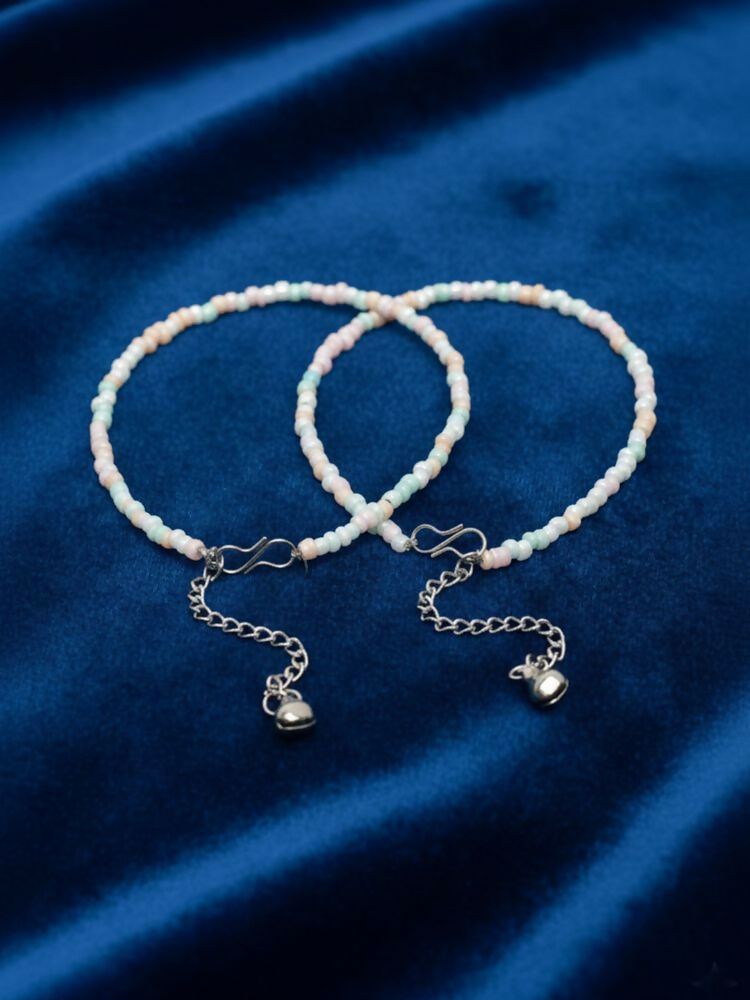 NVR Women Multicolour Artificial Beads Anklet | Grocsy